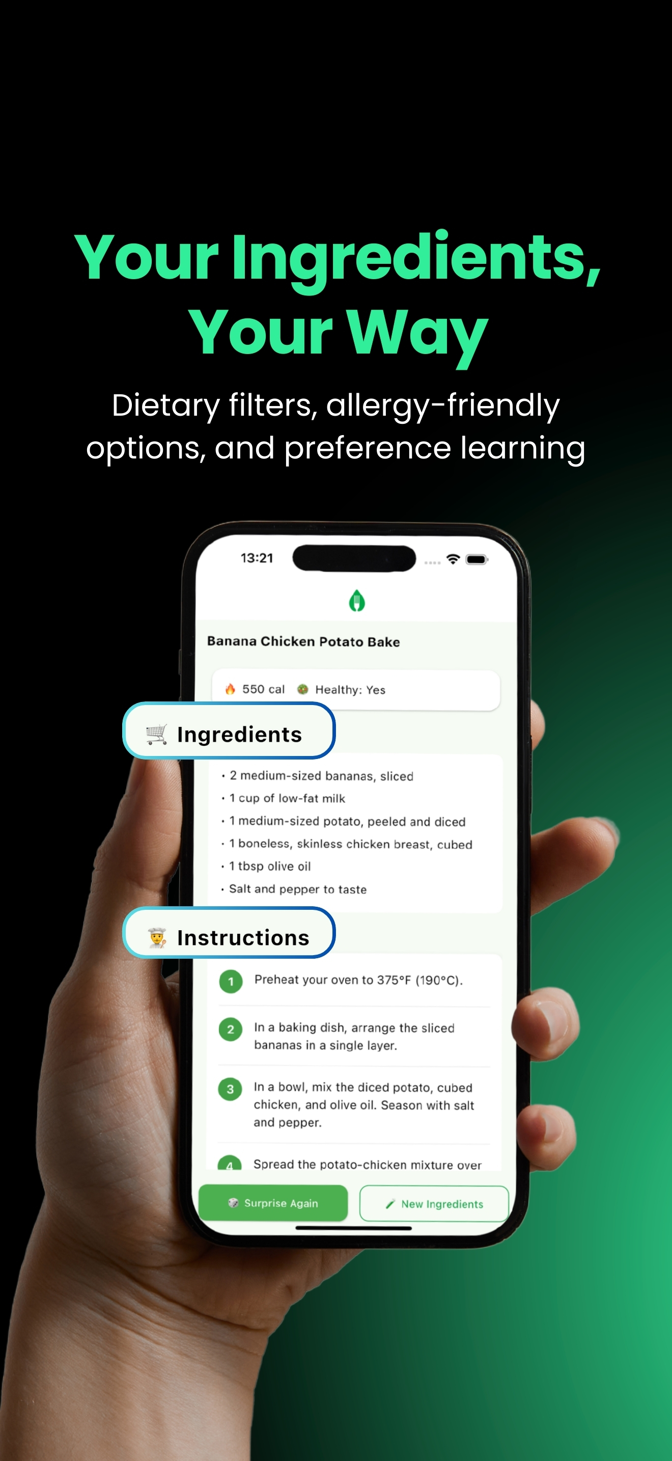 Healthy Bowl App - Recipe Details Screen