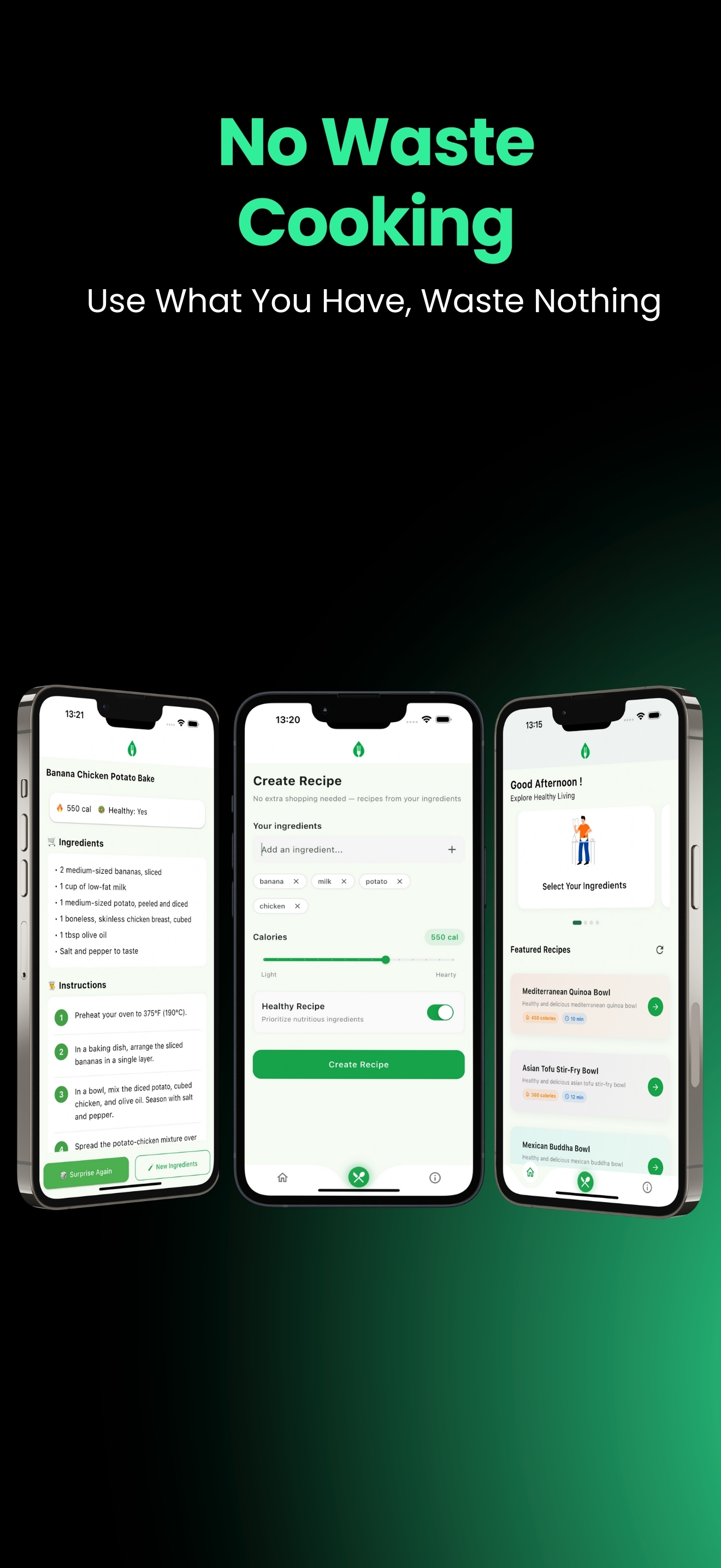 Healthy Bowl App - Meal Planning Screen
